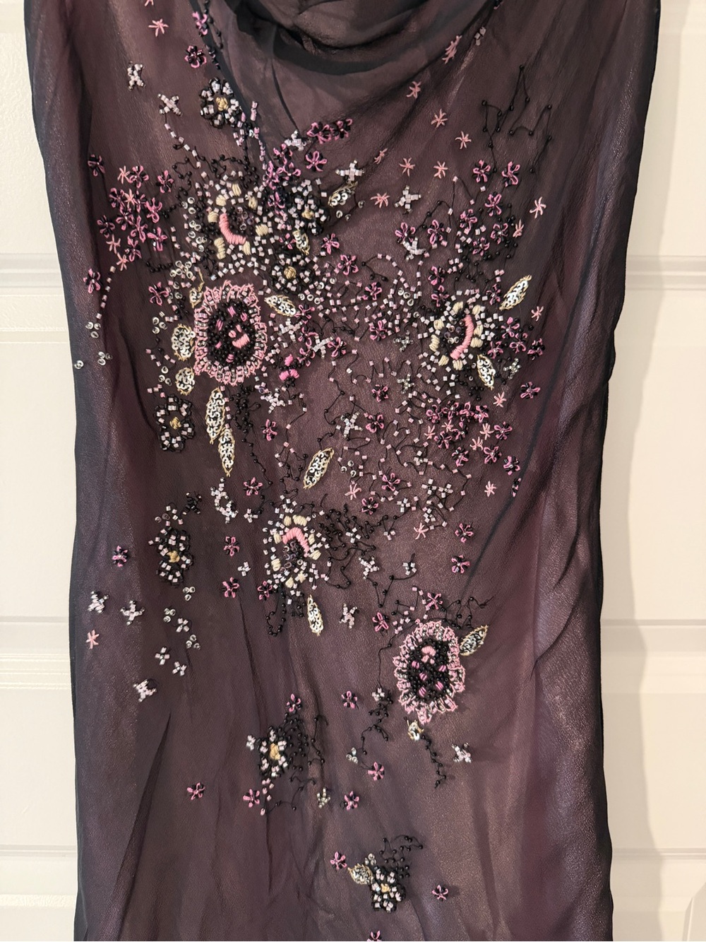 Vintage Laundry By Shelli Segal Purple and Pink High-Low Beaded Evening Dress - Picture 2 of 4